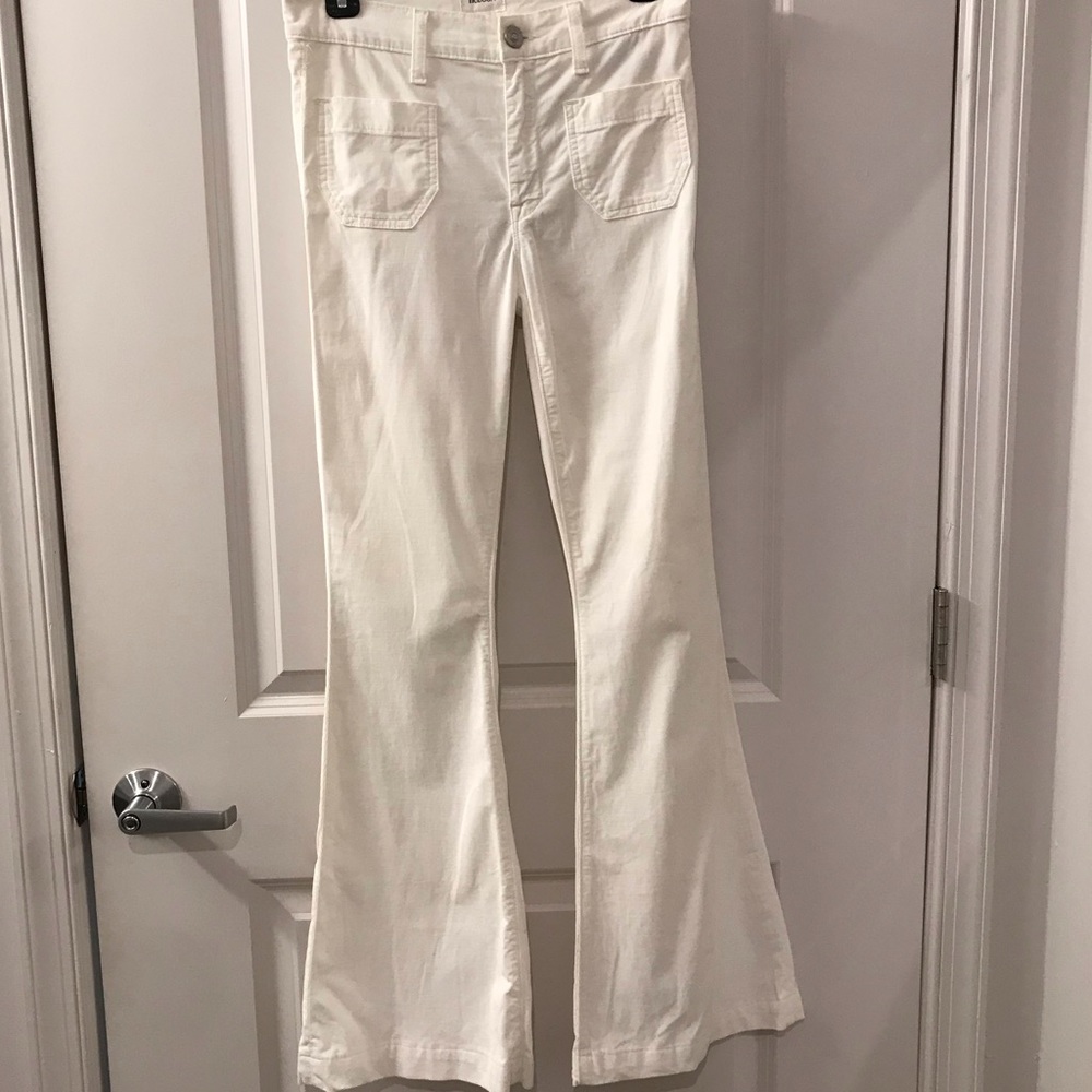 Hudson white high waist flare corduroy jeans